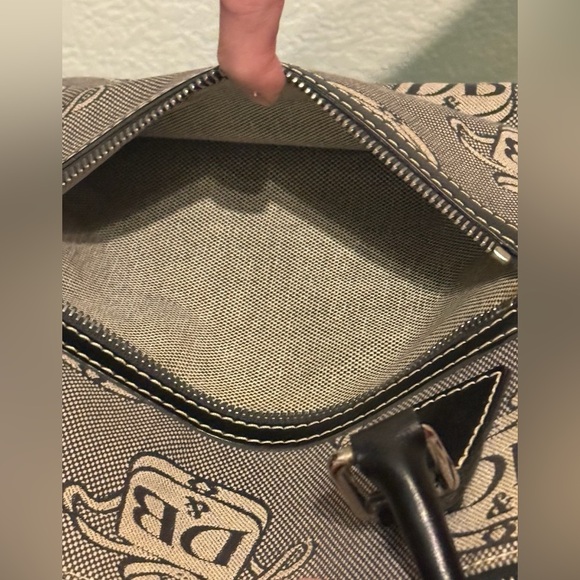 Dooney & Bourke Black and Gray Monogram Satchel - Picture 6 of 11